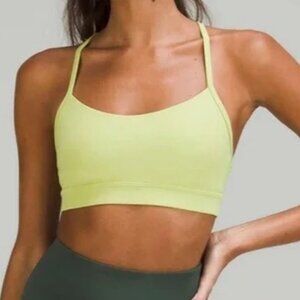 Lululemon Flow Y Longline Bra - Size 6 -- Wasabi